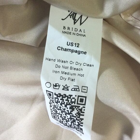 AW BRIDAL 12 L champagne Salome convertible wedding gala maxi dress NEW b106 - Picture 11 of 11